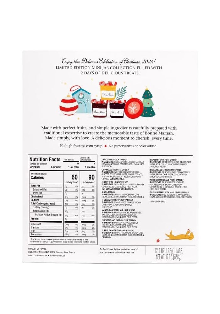 Bonne Maman 12 Days of Christmas Spread and Honey Gift Set - 12 Limited Edition Mini Spreads - Image 5